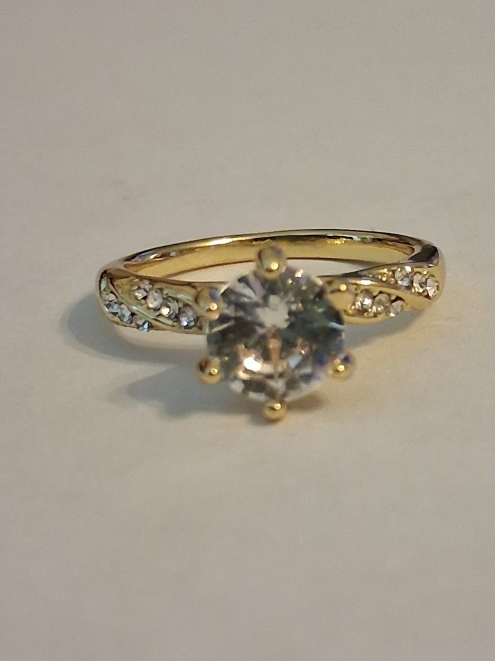 Yellow Gold White Topaz Ring